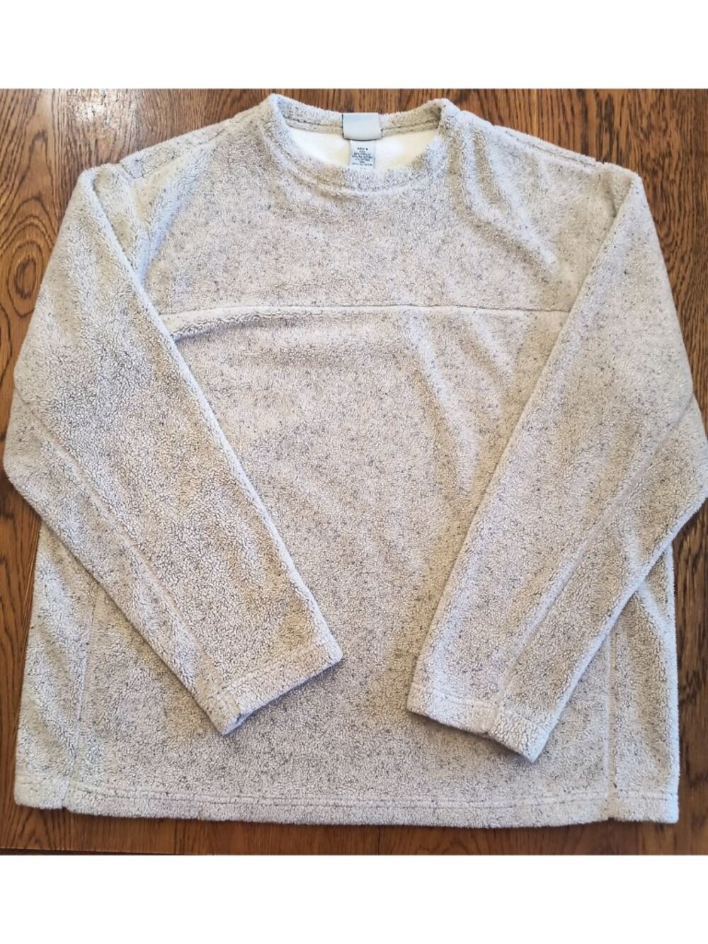 L.L. Bean Mens Beige Sherpa Pullover Crewneck Sweater Large Regular